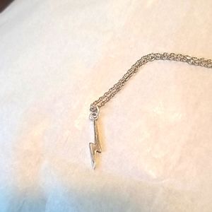 Lightning bolt silver necklace